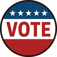made in usa icon,Vote Button Icon &ndash; USA Color Badge for Elections on White Background (EPS Vector)