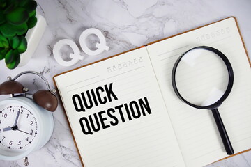 QQ - Quick Question acronym on notepad, Business concept background