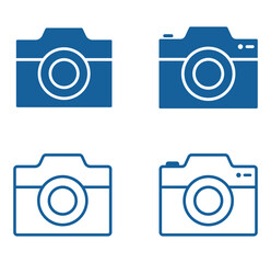 black and white camera icon, white background .  camera photo icon symbol, snapshot sign . eps 10