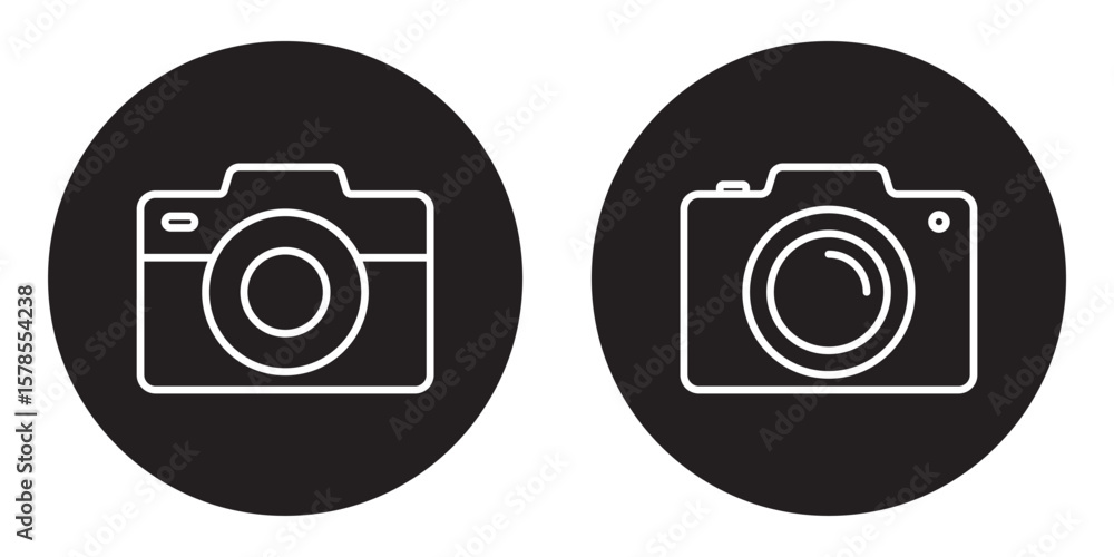 Aufkleber camera icon set vector on white background. photo vector icon for graphic and web design. eps 10