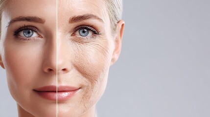 Woman Face Before and After Skin Treatment