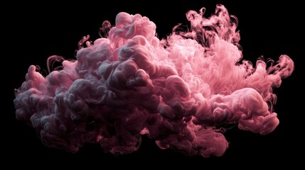 Pink smoke swirls against dark background