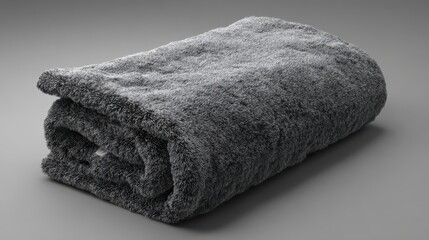 Soft, fluffy, and spotless gray bath towel