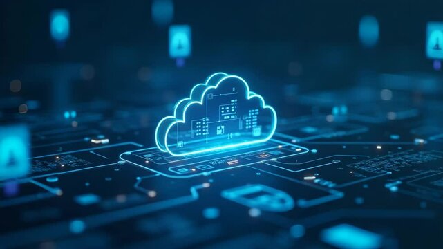 Efficient Cloud Migration Solutions: Seamless Data & Application Transition with Minimal Downtime for Modern Enterprises - Stock Photo Concept with Left Space