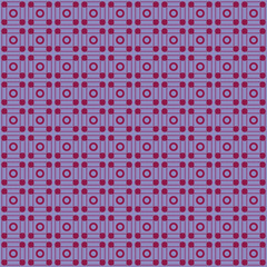 Seamless Purple Geometric Pattern with Squares and Circles