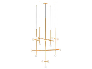 JOULLE 15-001 , Brass -Black-Silver / Clear crystal , Elegant Lighting Fixture Against white bachground 