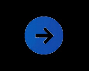 Blue Arrow Icon - Navigate Forward with Simple Graphic Design on Dark Background