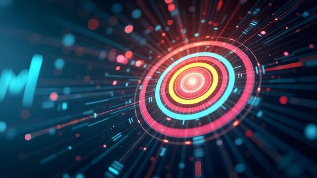 Design Robust Mid-Year Business Target Visuals: Integrate Strategic Goal Mapping with Dynamic Data Graphics for Corporate Planning & Market Focus in Photo Stock Concept