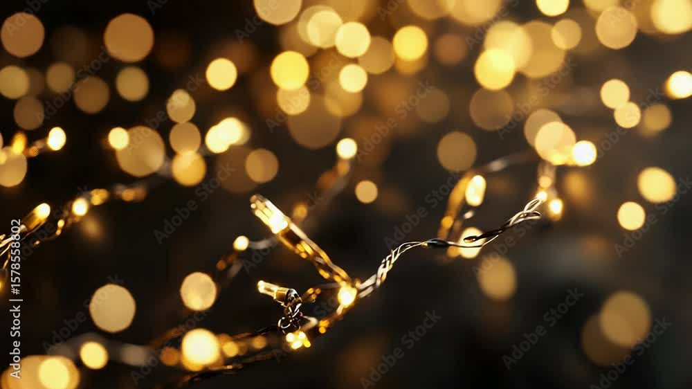 Aufkleber glowing string lights creating warm, festive bokeh effect