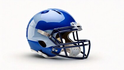 Fototapeta premium side view white and blue football helmet mockup on white background 