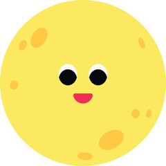 Cute full moon characters with facial expressions. Perfect for Chuseok, Korean harvest festivals, full moon celebrations, autumn events, and seasonal greeting designs.