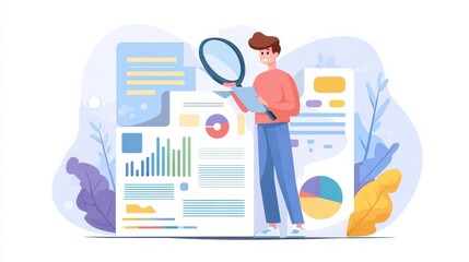 Information collection and analysis abstract concept vector illustration set. Management information system, document management soft, big data job, sharing online, visualization abstract metaphor., 