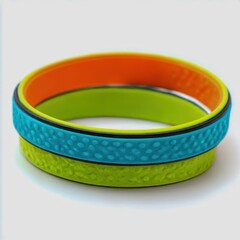 wristband silicone texture bright color isolated