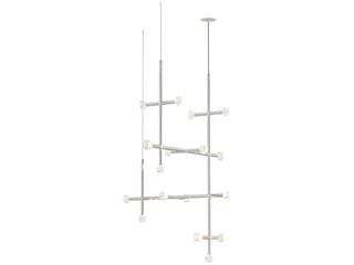 JOULLE 17-002 , Brass -Black-Silver / Clear crystal , Elegant Lighting Fixture Against white bachground 