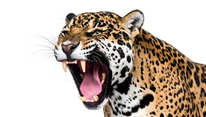 Obraz premium Jaguar head roaring close-up