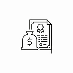 financial award certificate icon sign vector