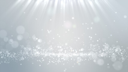 White Glowing Particles with Light Rays – Elegant Clean Background