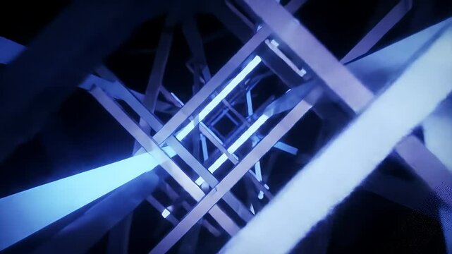 Crystal Beam Tunnel Futuristic Light Portal Animation