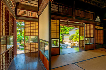 福岡県　八女市福島の町並み　旧木下家住宅