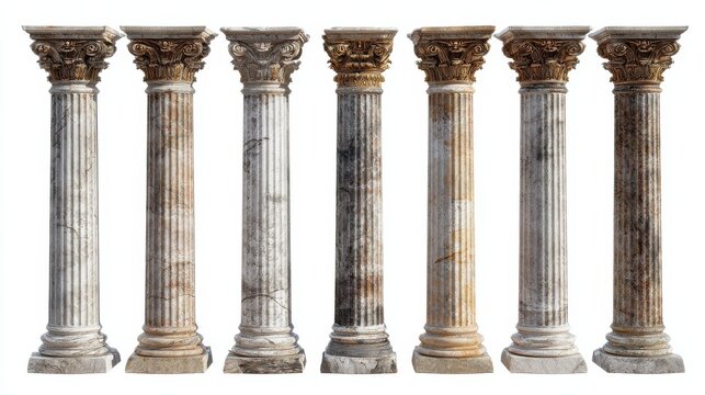 ancient greek vintage columns isolated