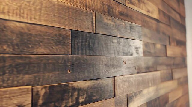 Reclaimed wood wall creating rustic texture in modern interior design