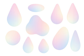 Gradient blobs showcasing pearlescent sheen, lending contemporary design projects fluid, vibrant visual dynamism