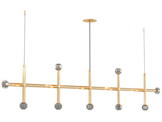 JOULLE 09-002 , Brass -Black-Silver / Clear crystal , Elegant Lighting Fixture Against black bachground 