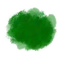Green watercolor splash on transparent background
