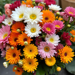 Fototapeta premium Colorful Gerbera Daisy Flower Bouquet