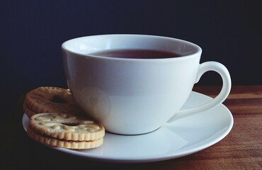 cup of coffee and cookies