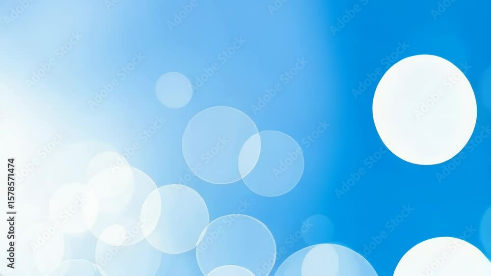 Aufkleber ethereal blue backdrop with dreamy circular bokeh elements floating softly in a bright airy and ligh