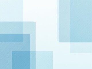 Fototapeta premium Transparency and simplicity concept with overlapping blue geometric squares on light background for modern abstract design