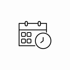 calendar clock event icon sign vector