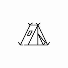 camping tent outdoor icon sign vector
