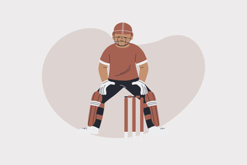 Cricket Player Athlete Sport Character