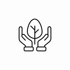 hands holding plant icon sign vector