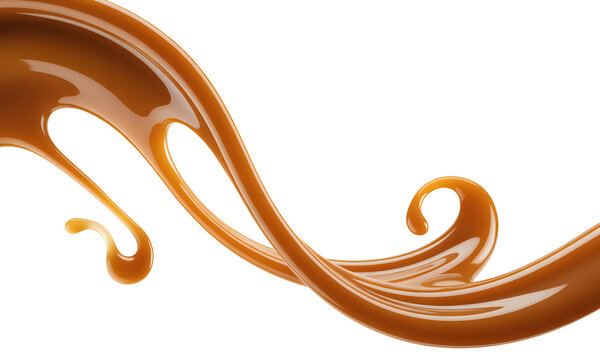 Caramel Liquid Splash Design Element