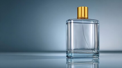 Perfume Bottle on Grey Background