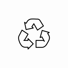 recycling arrows triangle icon sign vector