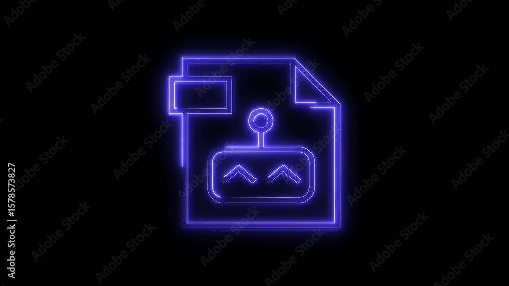 Aufkleber neon file with process and data flow diagram on black background concept video