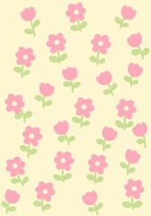seamless pattern with pink roses