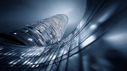 Modern Building Architecture with Glass Facade