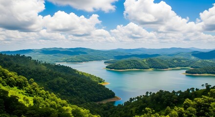 lake and mountains
