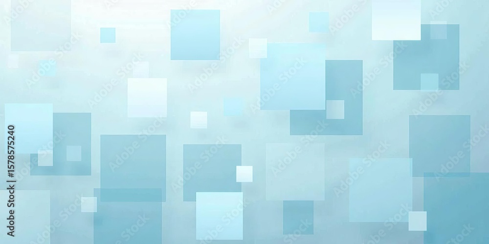 Poster abstract innovation and technology background with transparent blue squares pattern and modern geome