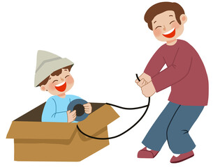 Father playing with son