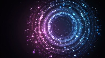 Obraz premium Artificial Intelligence illustration. Abstract technology circles. Data transfer concepts in internet. Graphic concept for your design, no logos, no brands