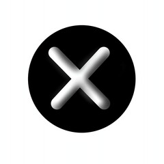 Black button with a cross