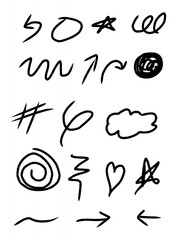 set of hand drawn arrows