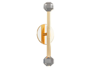 JOULLE sconce 02-001 , Brass -Black-Silver / Clear crystal , Elegant Lighting Fixture Against black bachground 