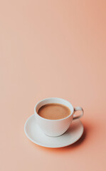 Warm cup of coffee on simple background, perfect for morning routines and cozy moments in any cafe setting
